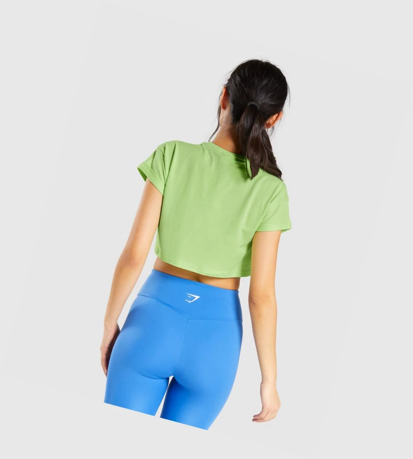 Gymshark Fraction Crop Top Naisten Puserot Vihreä | OJXCIL567