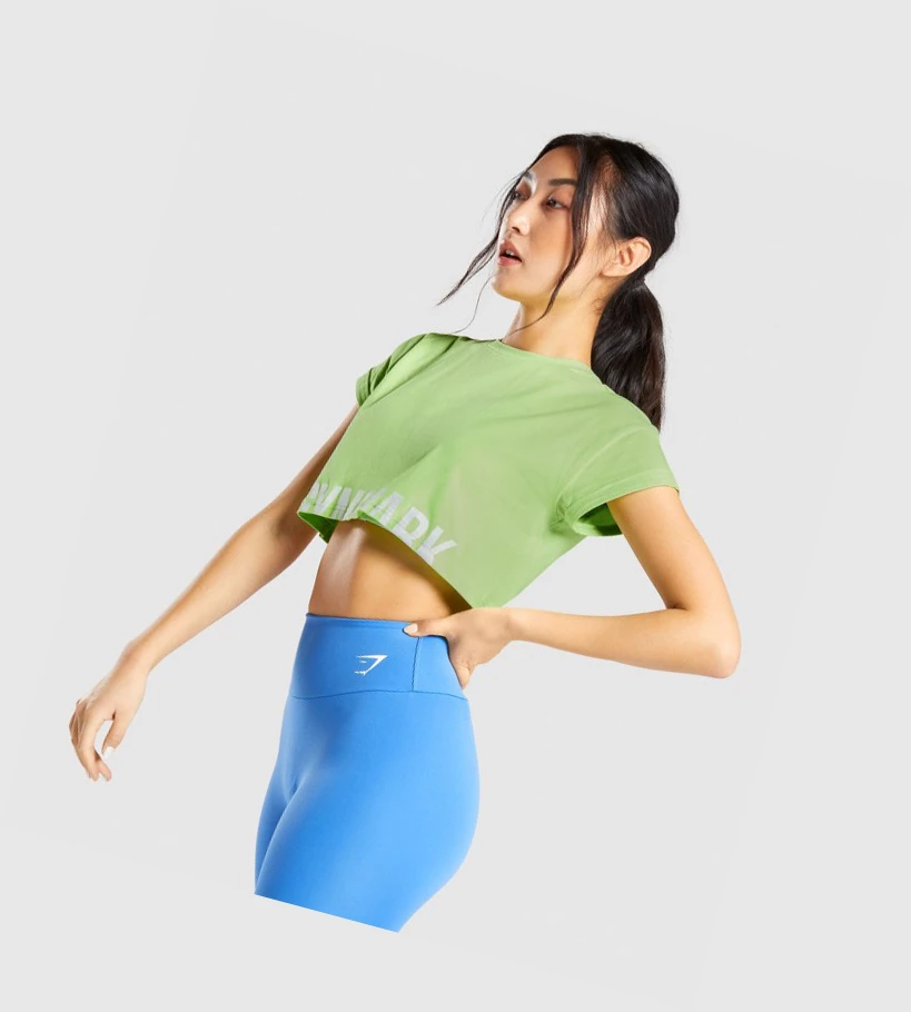 Gymshark Fraction Crop Top Naisten Puserot Vihreä | OJXCIL567