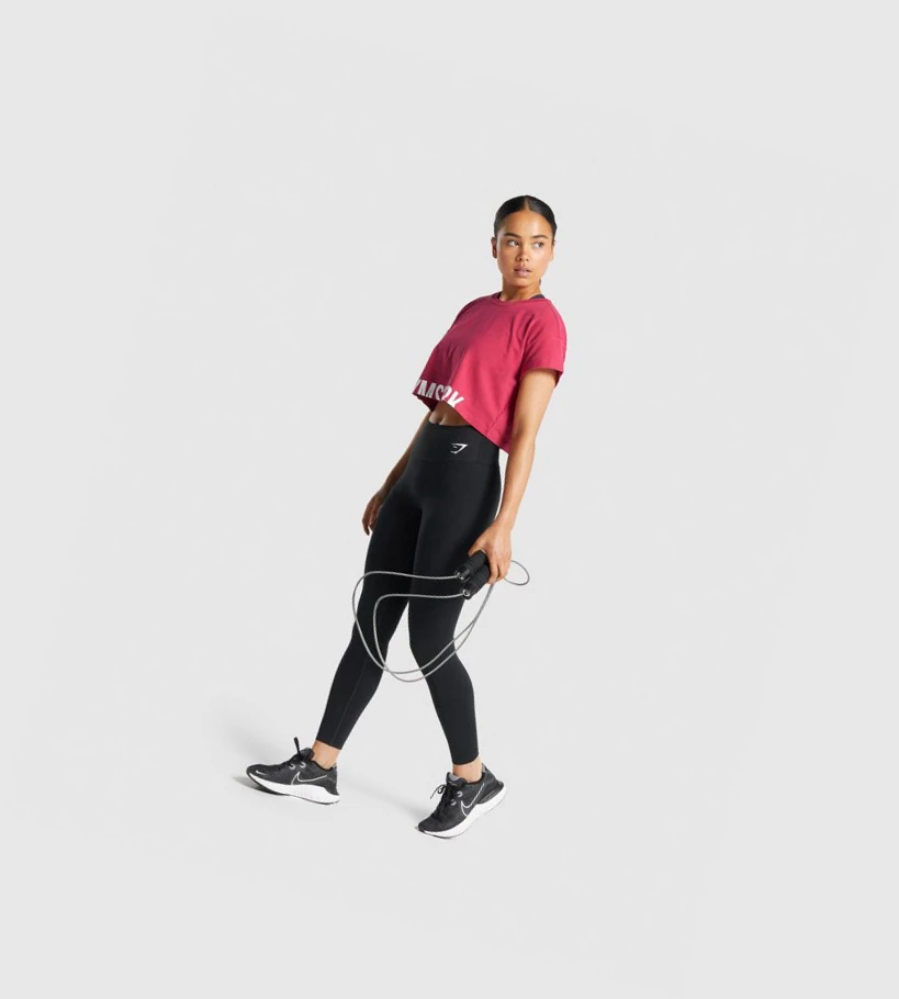 Gymshark Fraction Crop Top Naisten Puserot Pinkki | WVIMCF128