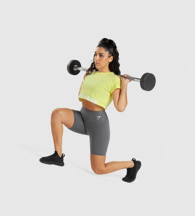 Gymshark Fraction Crop Top Naisten Puserot Vihreä | XMQWGN049