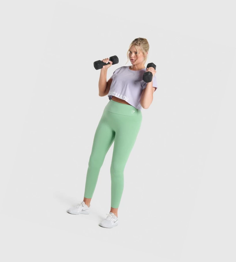 Gymshark Fraction Crop Top Naisten Puserot Vaaleanvioletit | ZWGIQV938