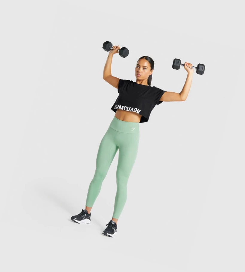Gymshark Fraction Crop Top Naisten T Paidat Mustat | BZSVEI452