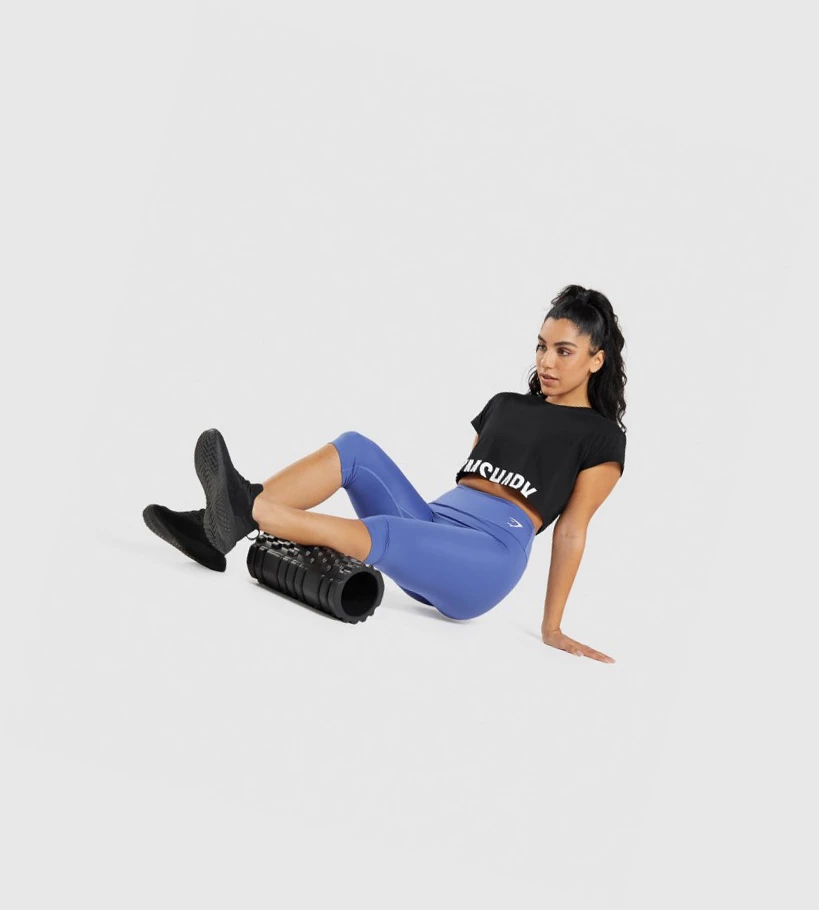 Gymshark Fraction Crop Top Naisten T Paidat Mustat | ECBGYU538