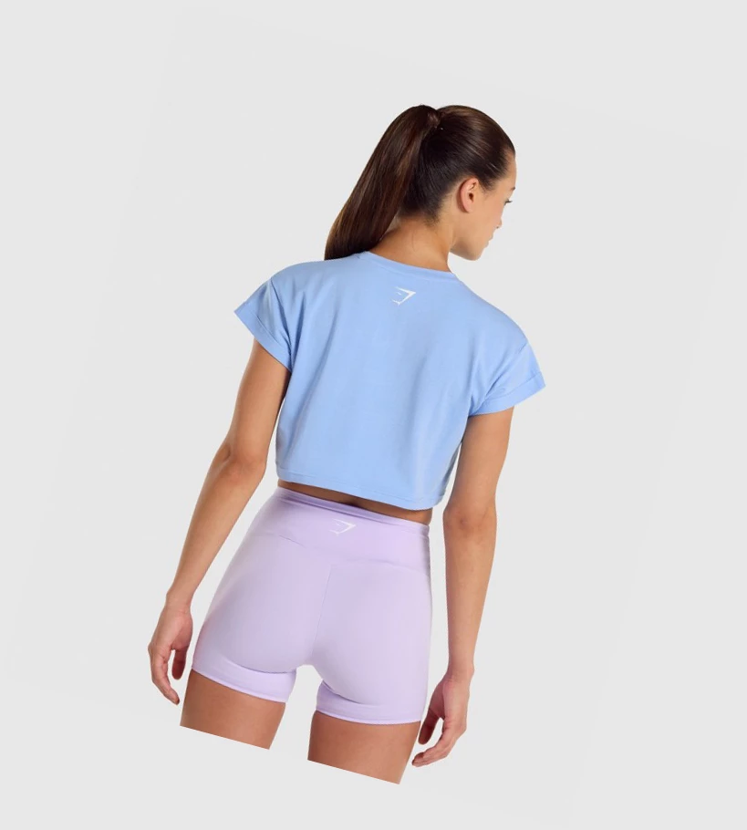 Gymshark Fraction Crop Top Naisten T Paidat Vaaleansininen | SVLIJE950
