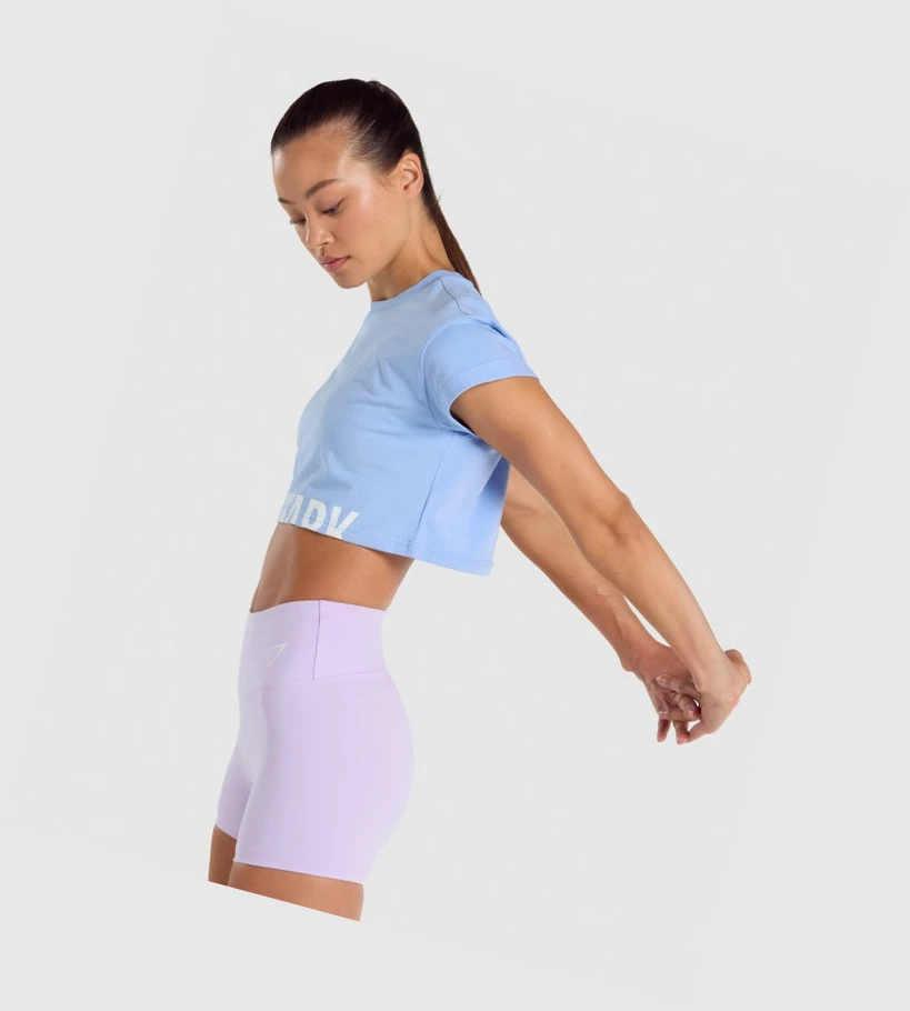 Gymshark Fraction Crop Top Naisten T Paidat Vaaleansininen | SVLIJE950