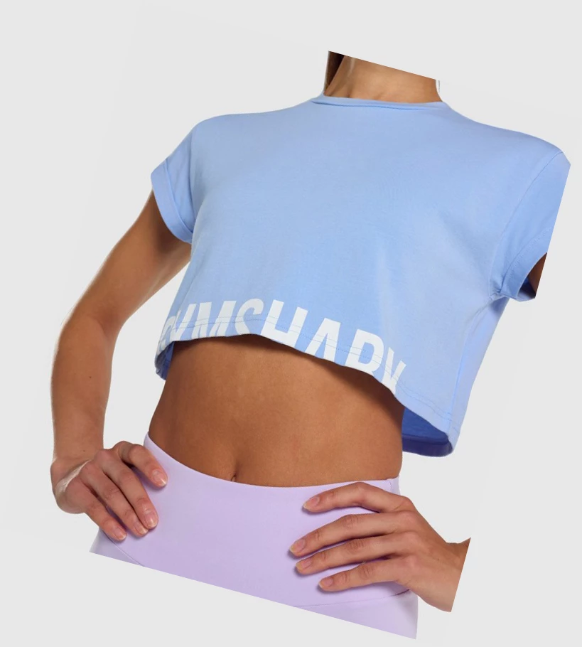 Gymshark Fraction Crop Top Naisten T Paidat Vaaleansininen | SVLIJE950