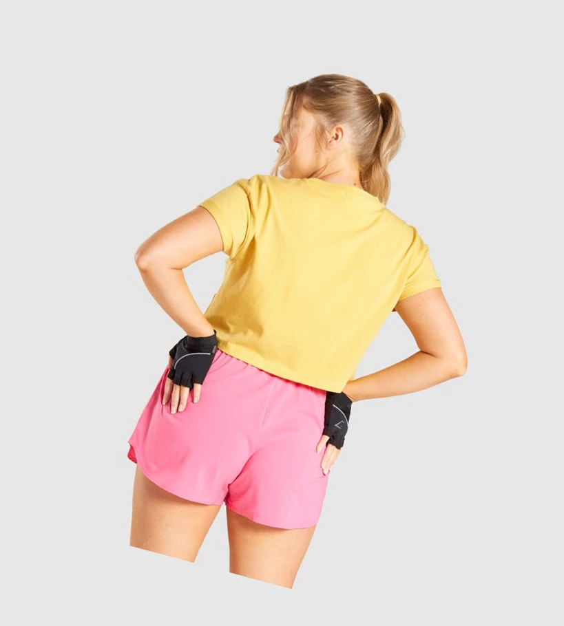 Gymshark Fraction Crop Top Naisten T Paidat Keltainen | UEPQWS670