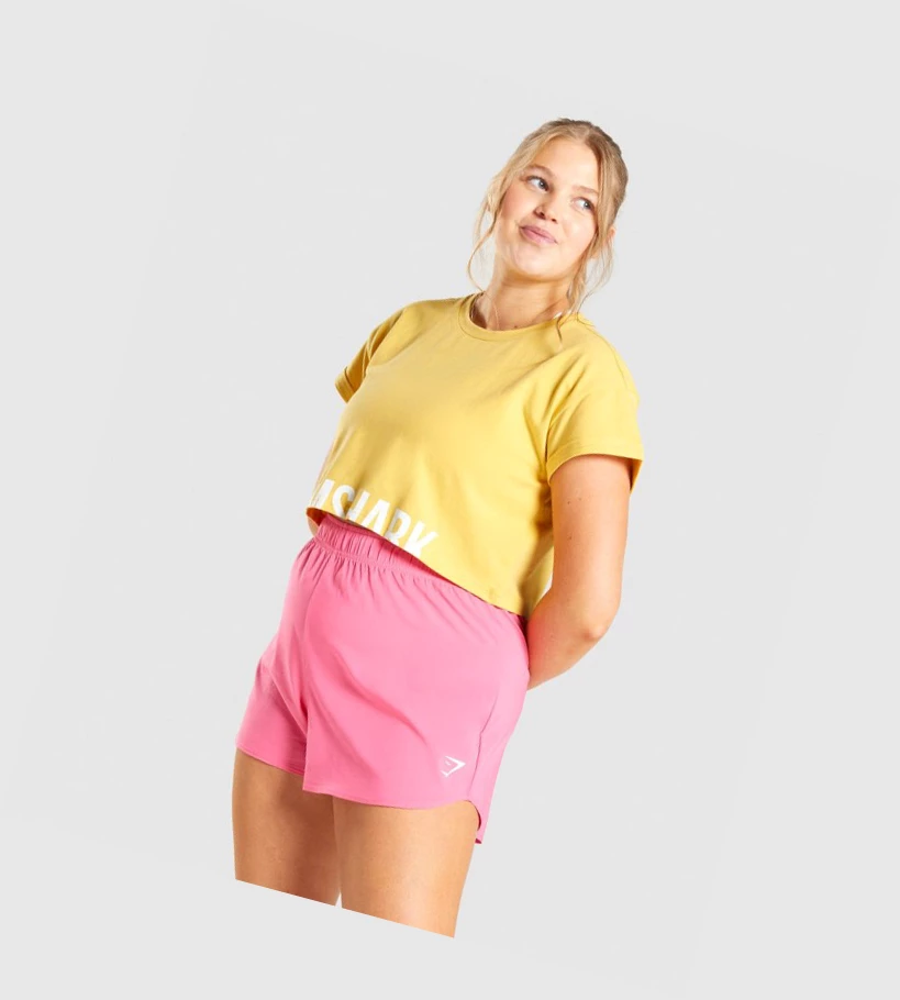 Gymshark Fraction Crop Top Naisten T Paidat Keltainen | UEPQWS670