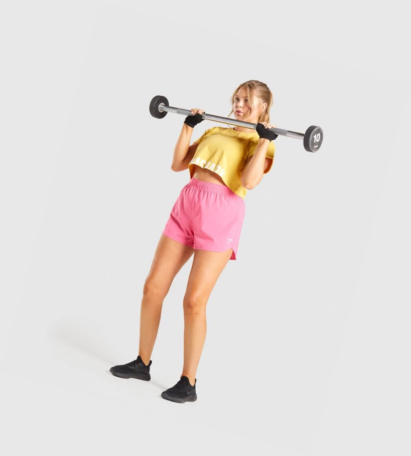 Gymshark Fraction Crop Top Naisten T Paidat Keltainen | UEPQWS670