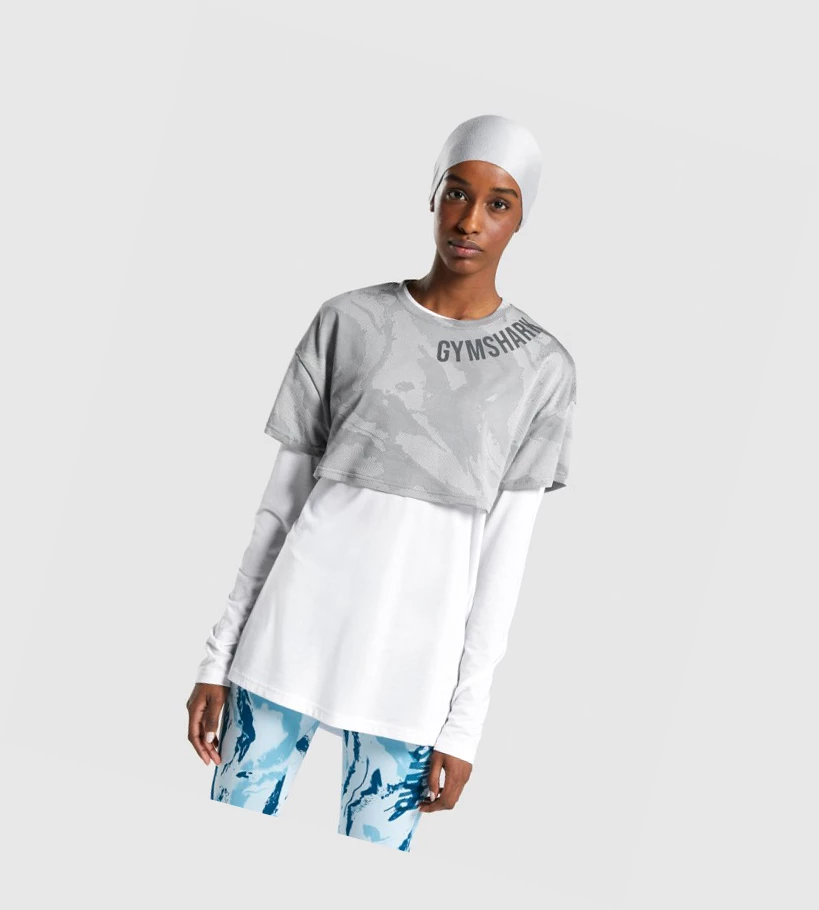 Gymshark GS Power Crop Top Naisten Puserot Harmaat | GLAKSM913