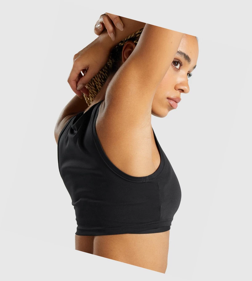 Gymshark GS Power Crop Top Naisten Puserot Mustat | JDTXOA860