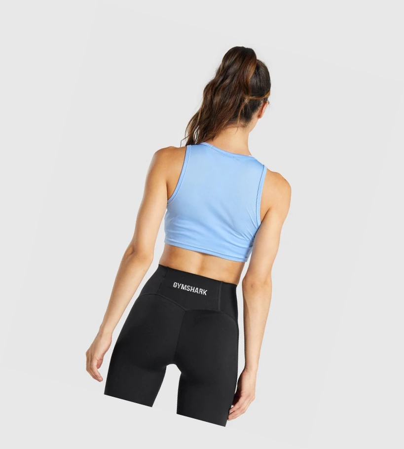 Gymshark GS Power Crop Top Naisten Puserot Sininen | NIWBVK705