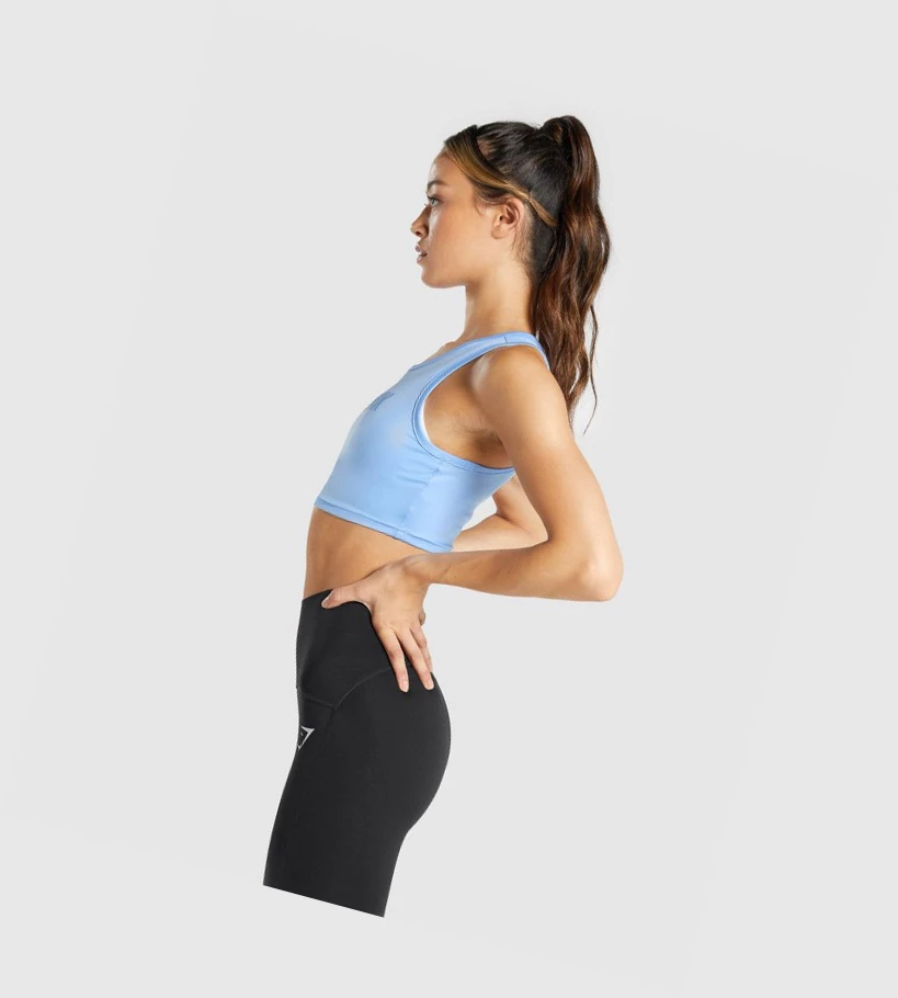 Gymshark GS Power Crop Top Naisten Puserot Sininen | NIWBVK705