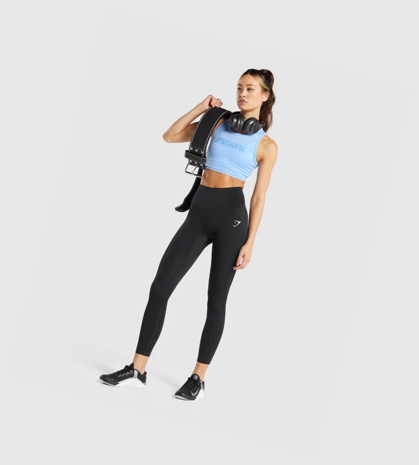 Gymshark GS Power Crop Top Naisten Puserot Sininen | NIWBVK705