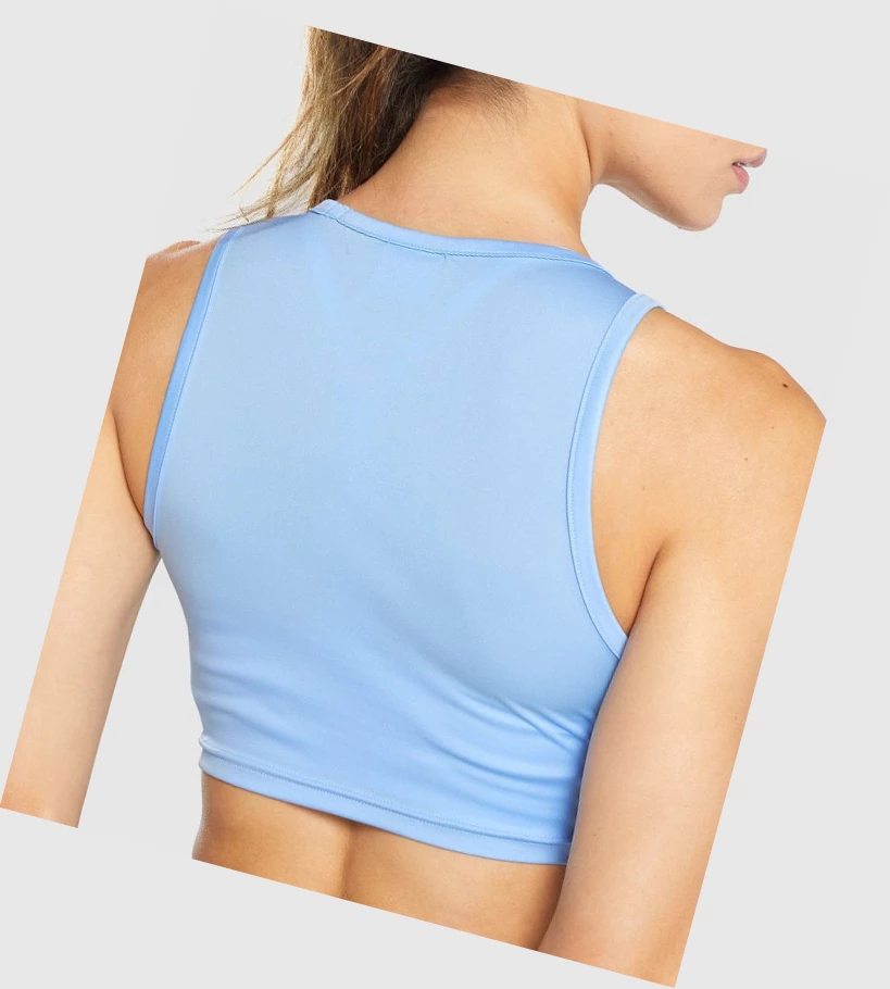 Gymshark GS Power Crop Top Naisten Puserot Sininen | NIWBVK705