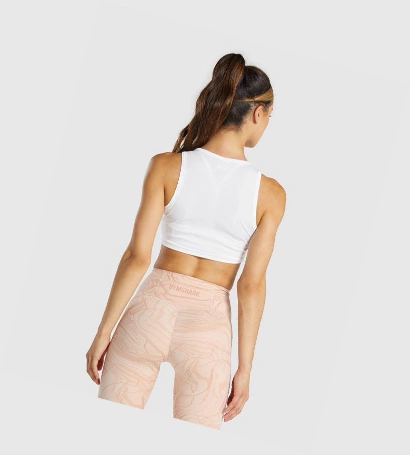 Gymshark GS Power Crop Top Naisten Puserot Valkoinen | YHEWPG176