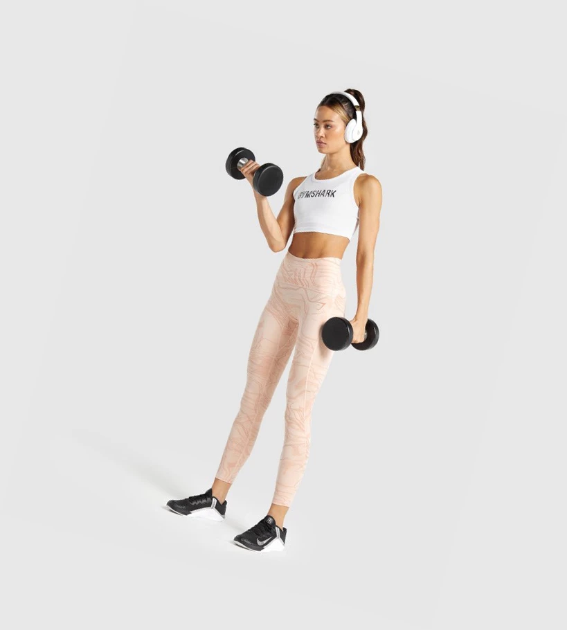 Gymshark GS Power Crop Top Naisten Puserot Valkoinen | YHEWPG176