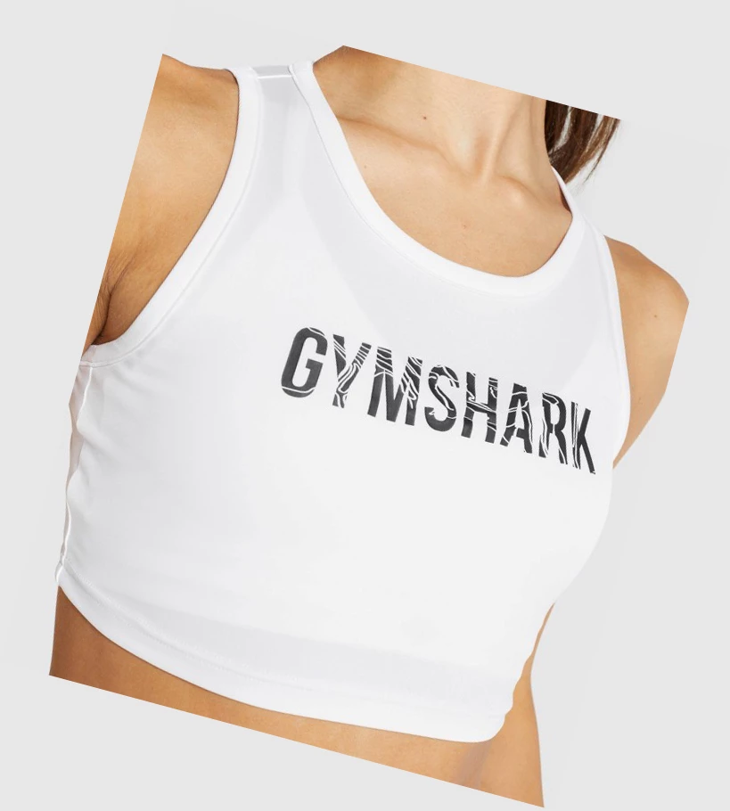 Gymshark GS Power Crop Top Naisten Puserot Valkoinen | YHEWPG176