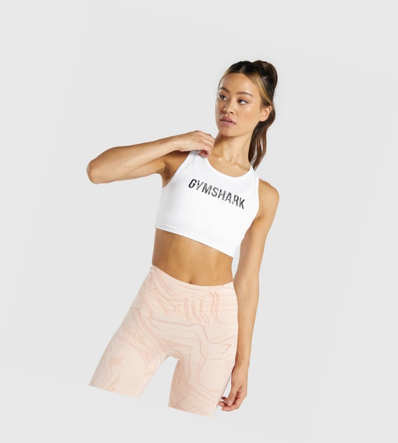 Gymshark GS Power Crop Top Naisten Puserot Valkoinen | YHEWPG176