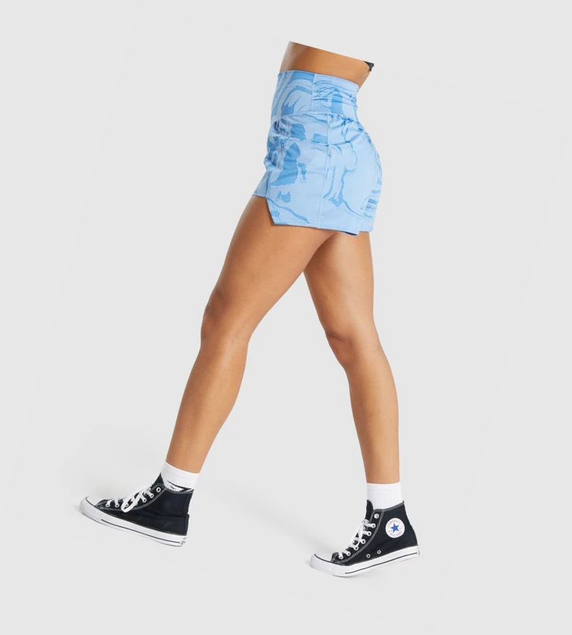 Gymshark GS Power Jacquard Naisten Shortsit Sininen | EPMNAK703