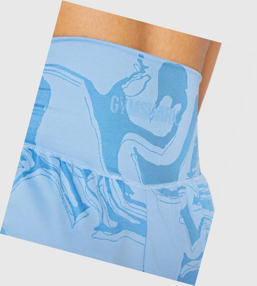Gymshark GS Power Jacquard Naisten Shortsit Sininen | EPMNAK703