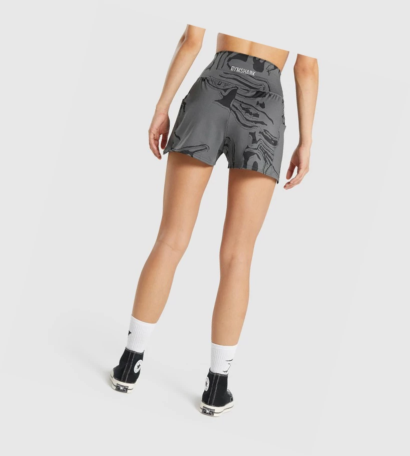 Gymshark GS Power Jacquard Naisten Shortsit Mustat | ETLXQS856