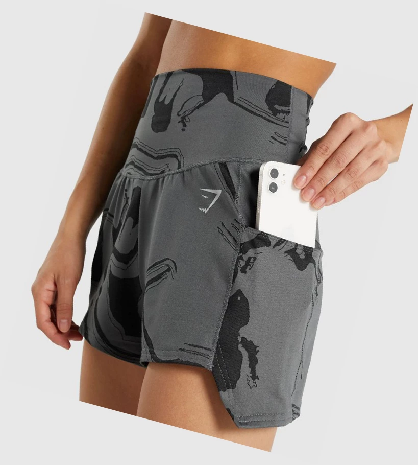 Gymshark GS Power Jacquard Naisten Shortsit Mustat | ETLXQS856