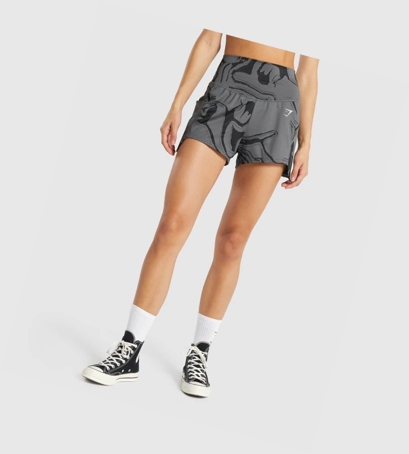 Gymshark GS Power Jacquard Naisten Shortsit Mustat | ETLXQS856