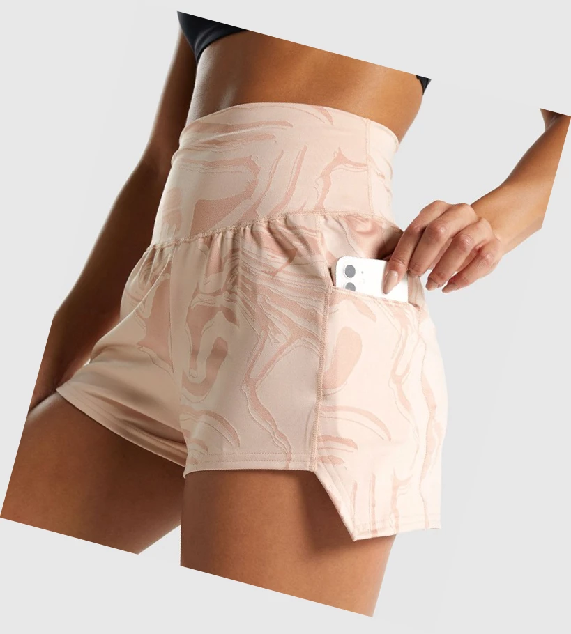 Gymshark GS Power Jacquard Naisten Shortsit Vaaleanpinkki | JBIYDE706