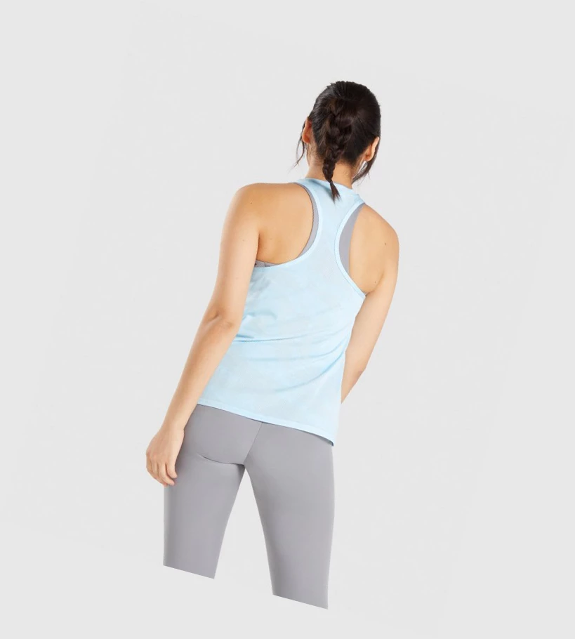 Gymshark GS Power Naisten Hihaton Paita Vaaleansininen | DYXCNS206