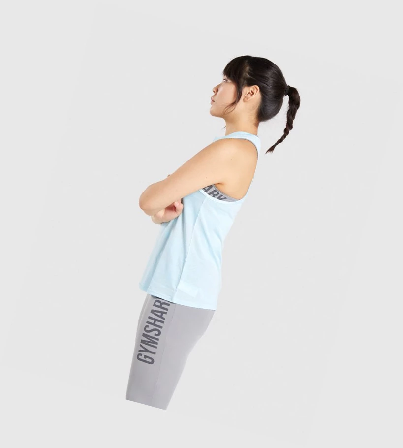 Gymshark GS Power Naisten Hihaton Paita Vaaleansininen | DYXCNS206