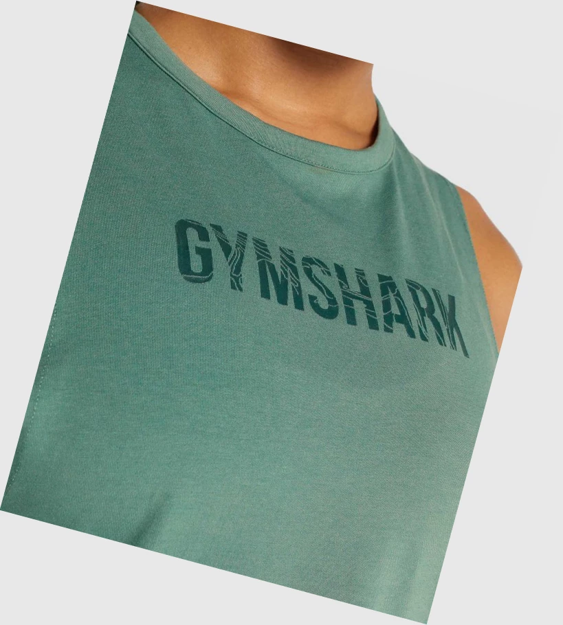 Gymshark GS Power Naisten Hihaton Paita Vihreä | JALVUG670