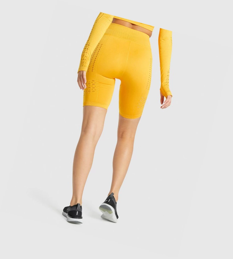 Gymshark Glow Seamless Naisten Shortsit Keltainen | OEPVRQ890