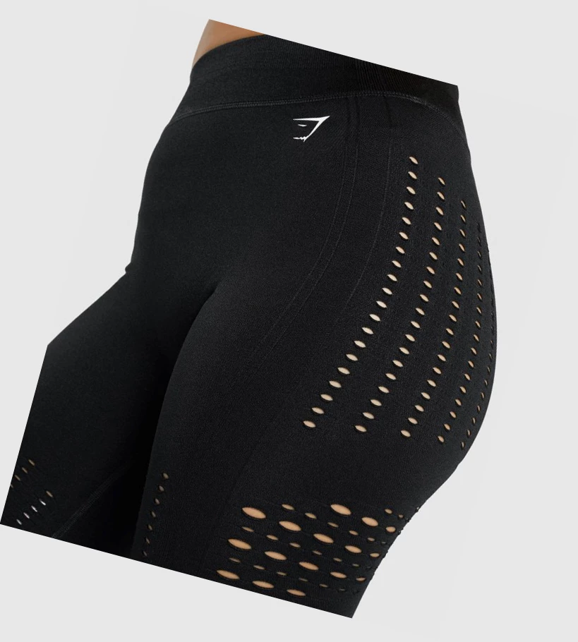 Gymshark Glow Seamless Naisten Shortsit Mustat | PTYWIL073