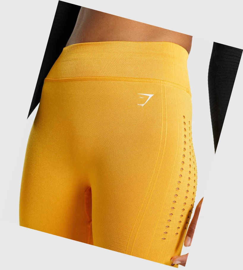 Gymshark Glow Seamless Tights High Waisted Naisten Leggingsit Keltainen | EJIRWQ394