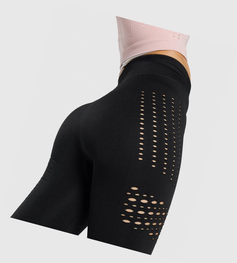 Gymshark Glow Seamless Tights High Waisted Naisten Leggingsit Mustat | XKHRIT146