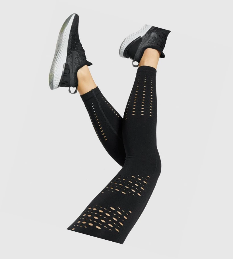 Gymshark Glow Seamless Tights High Waisted Naisten Leggingsit Mustat | XKHRIT146