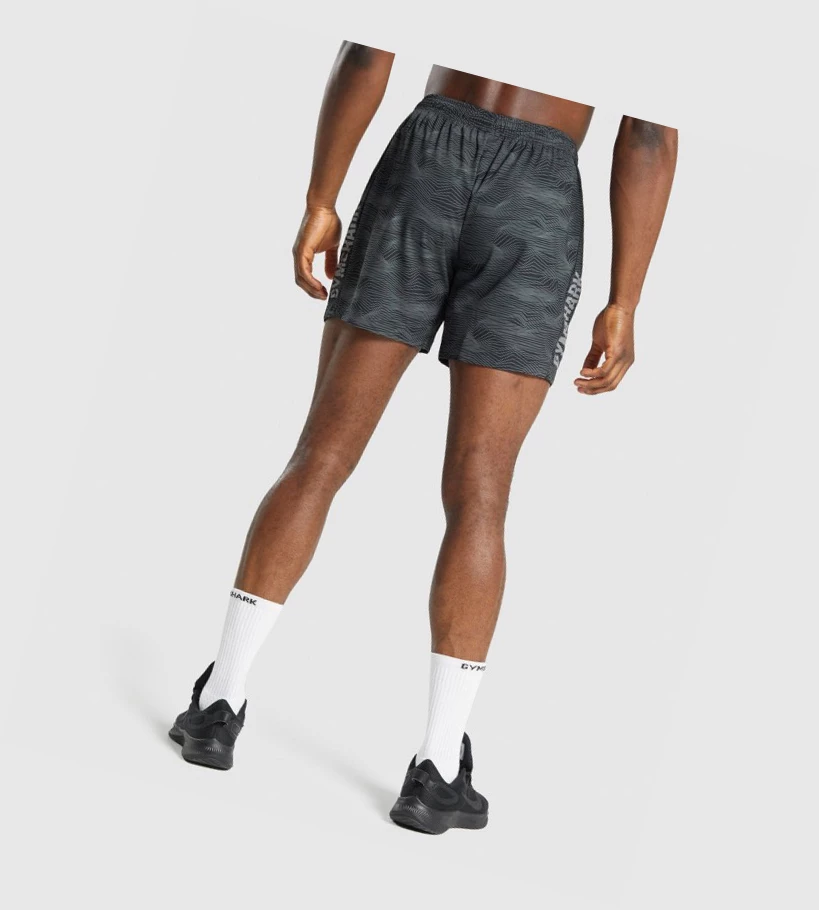 Gymshark Graafinen Urheilu Miesten Shortsit Mustat | GUFNBA106