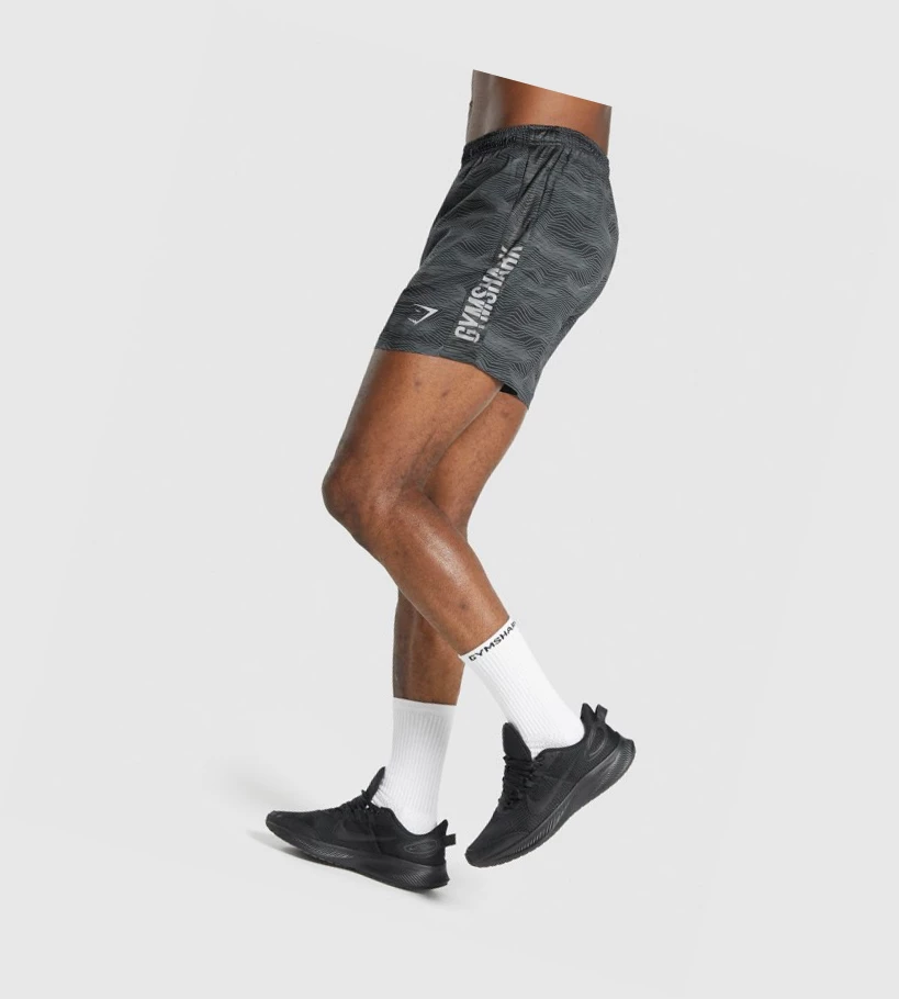 Gymshark Graafinen Urheilu Miesten Shortsit Mustat | GUFNBA106