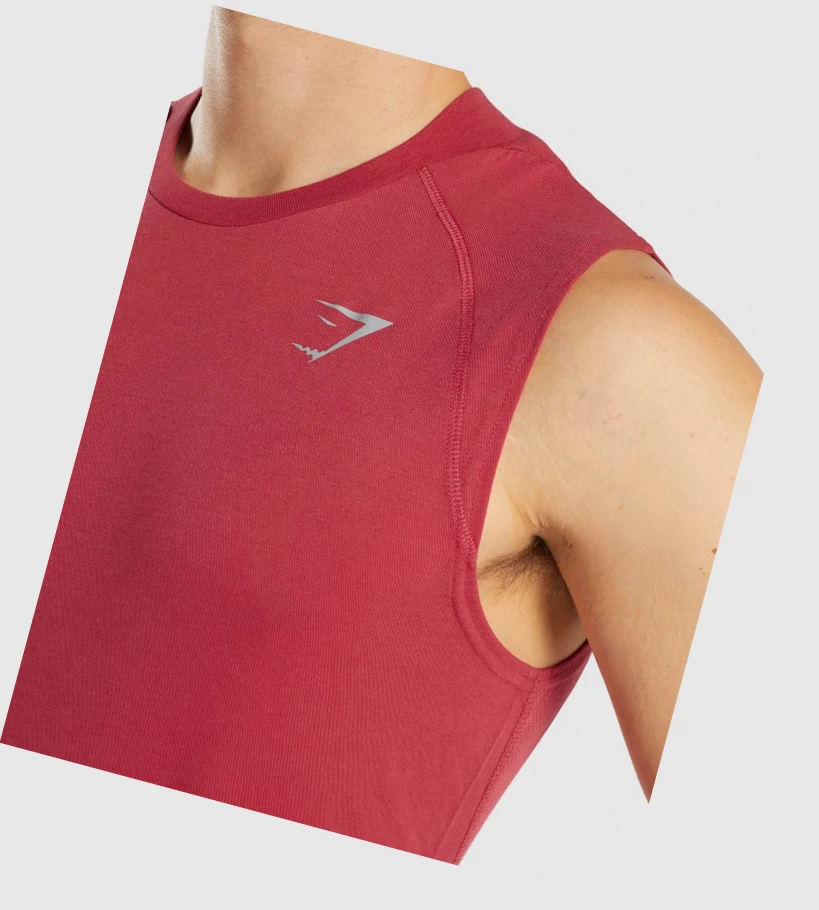 Gymshark Hyper Power Miesten Hihaton Paita Punainen | YDKRTA943