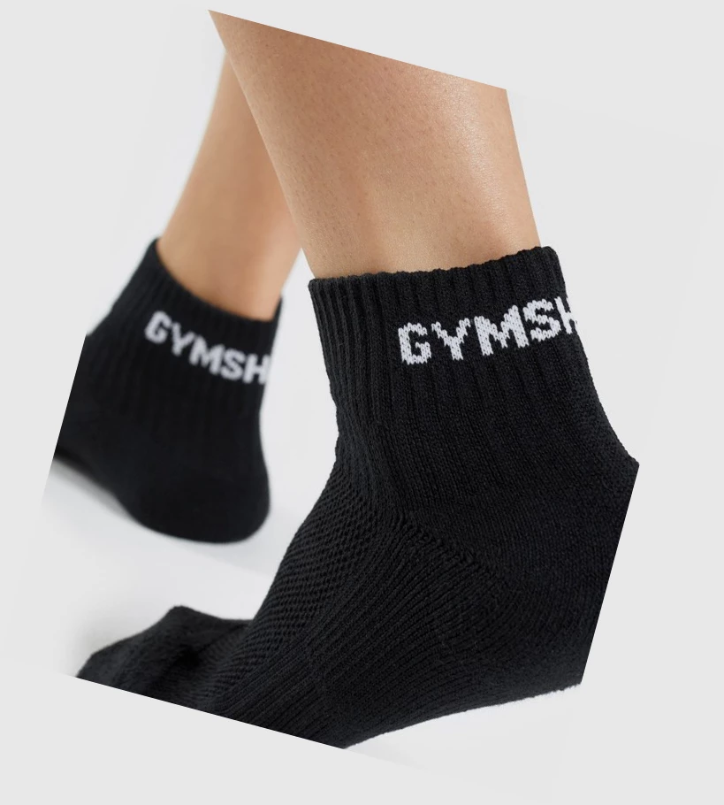Gymshark Jacquard Quarter 3pk Miesten Sukat Mustat | EBAPNU134