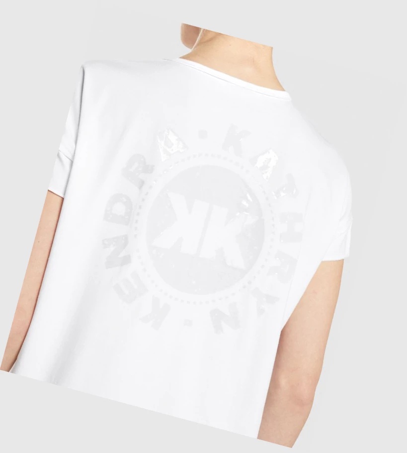 Gymshark KK Fit Oversized Graafinen Naisten T Paidat Valkoinen | OIVMXQ075
