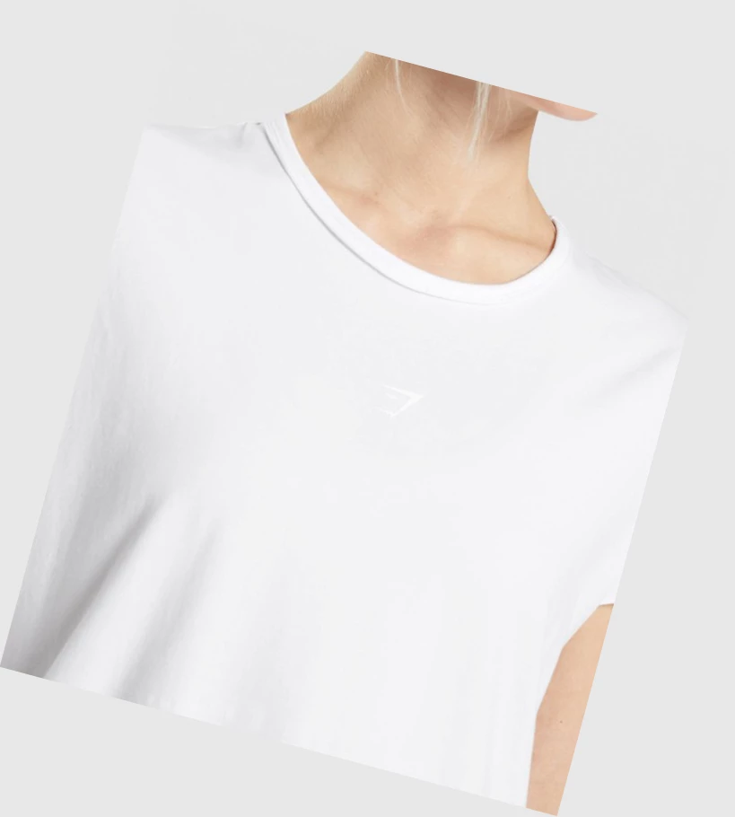 Gymshark KK Fit Oversized Graafinen Naisten T Paidat Valkoinen | OIVMXQ075