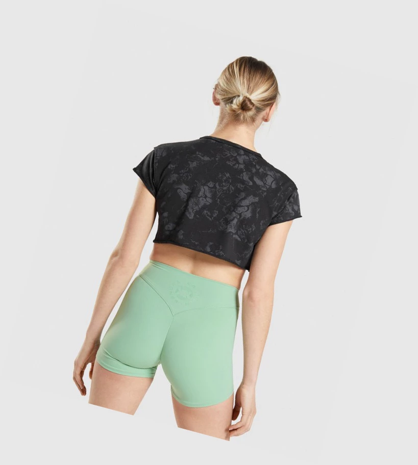 Gymshark KK Fit Raw Crop Top Naisten Puserot Mustat Camo | EYDLTJ573