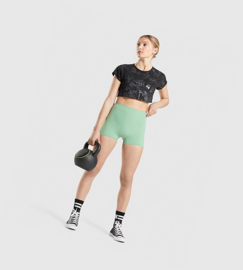 Gymshark KK Fit Raw Crop Top Naisten Puserot Mustat Camo | EYDLTJ573