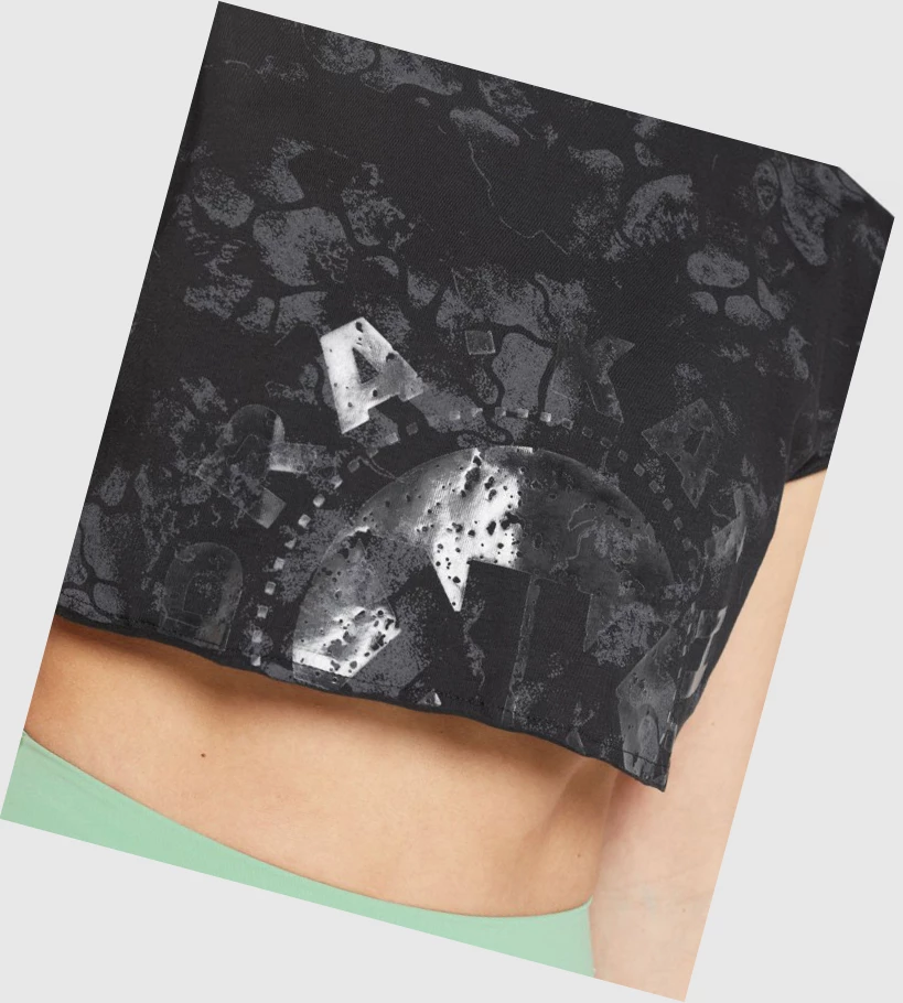 Gymshark KK Fit Raw Crop Top Naisten Puserot Mustat Camo | EYDLTJ573
