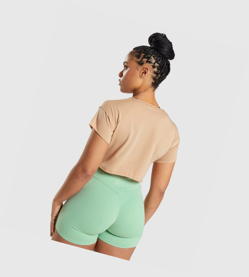 Gymshark KK Fit Raw Crop Top Naisten Puserot Vaaleankeltainen | HXUSOZ345