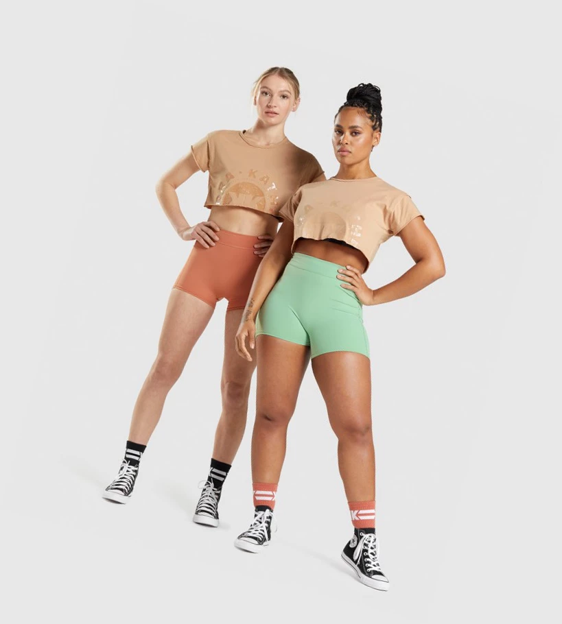 Gymshark KK Fit Raw Crop Top Naisten Puserot Vaaleankeltainen | HXUSOZ345