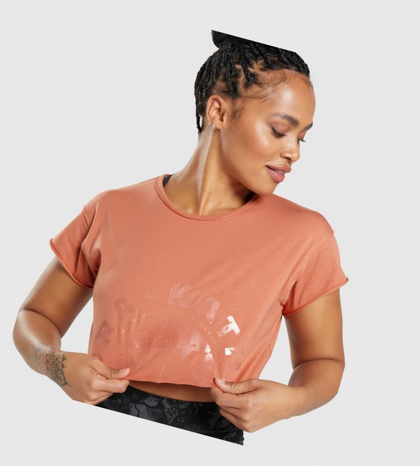 Gymshark KK Fit Raw Crop Top Naisten Puserot Oranssi | WROCDF375