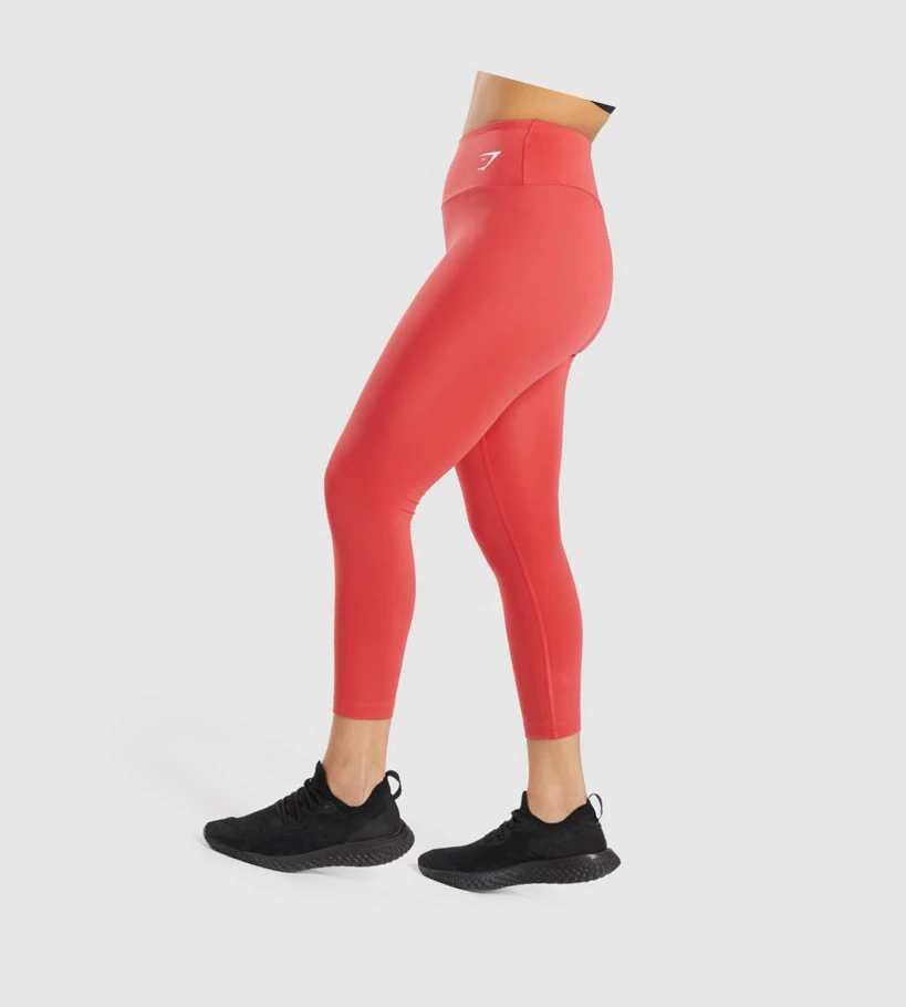 Gymshark Koulutus 7/8 High Waisted Naisten Leggingsit Punainen | OQPAFD829